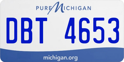MI license plate DBT4653