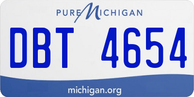 MI license plate DBT4654