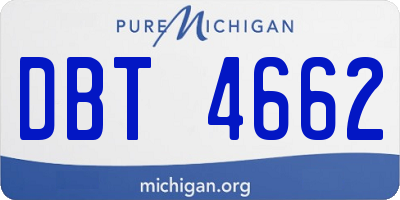MI license plate DBT4662