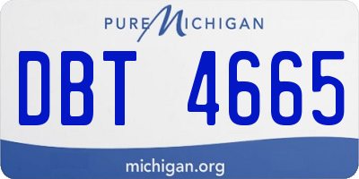 MI license plate DBT4665