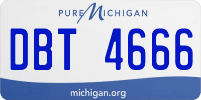 MI license plate DBT4666