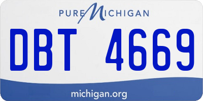 MI license plate DBT4669