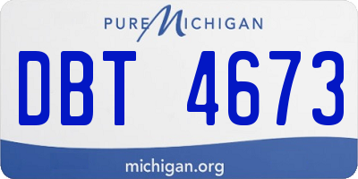 MI license plate DBT4673