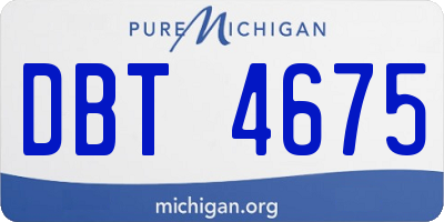 MI license plate DBT4675