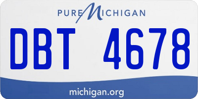 MI license plate DBT4678