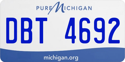MI license plate DBT4692