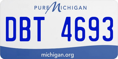 MI license plate DBT4693