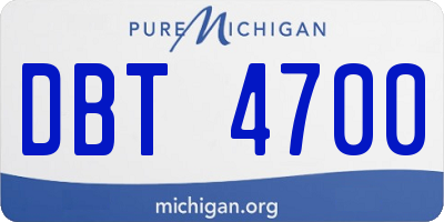 MI license plate DBT4700