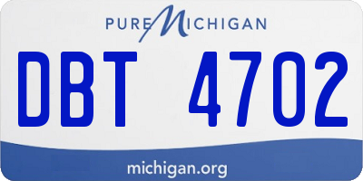 MI license plate DBT4702