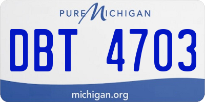 MI license plate DBT4703