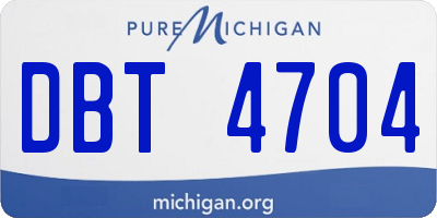 MI license plate DBT4704