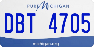 MI license plate DBT4705