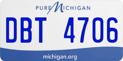 MI license plate DBT4706