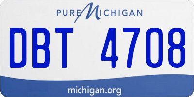 MI license plate DBT4708