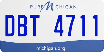 MI license plate DBT4711