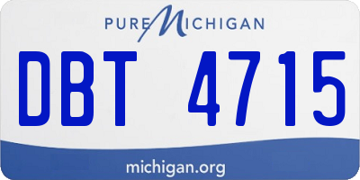 MI license plate DBT4715