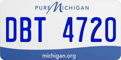 MI license plate DBT4720