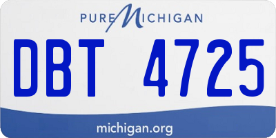 MI license plate DBT4725