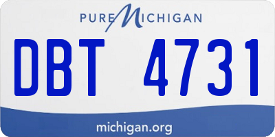 MI license plate DBT4731