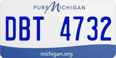 MI license plate DBT4732