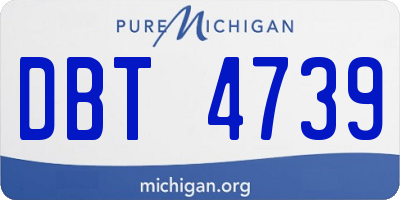 MI license plate DBT4739