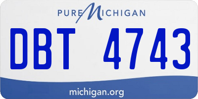MI license plate DBT4743