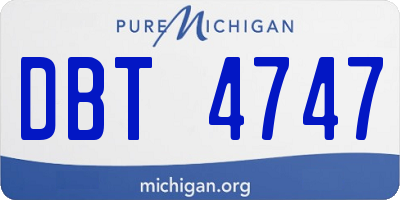 MI license plate DBT4747