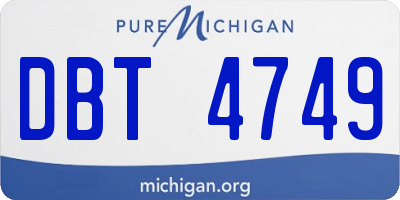 MI license plate DBT4749