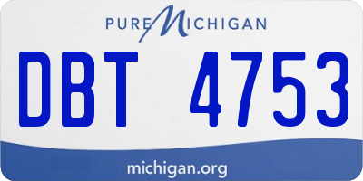MI license plate DBT4753