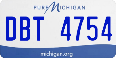MI license plate DBT4754
