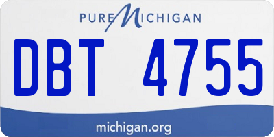 MI license plate DBT4755