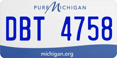 MI license plate DBT4758