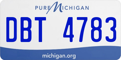 MI license plate DBT4783