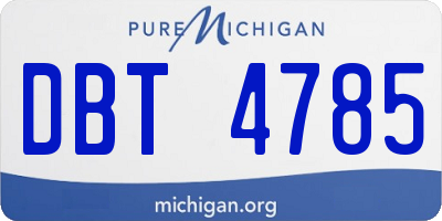 MI license plate DBT4785