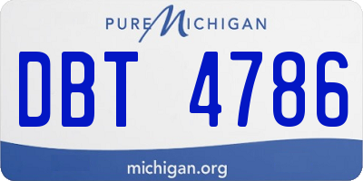 MI license plate DBT4786