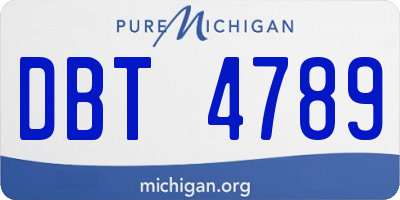 MI license plate DBT4789