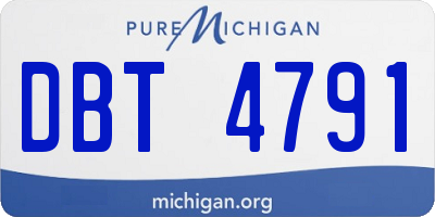 MI license plate DBT4791