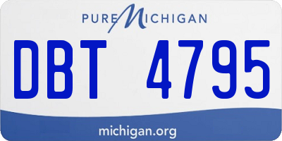 MI license plate DBT4795