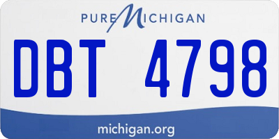 MI license plate DBT4798