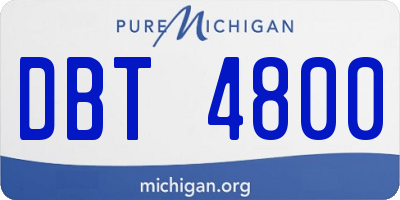 MI license plate DBT4800