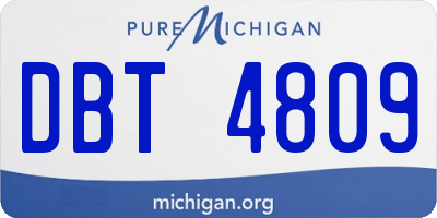 MI license plate DBT4809