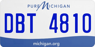 MI license plate DBT4810