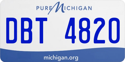 MI license plate DBT4820
