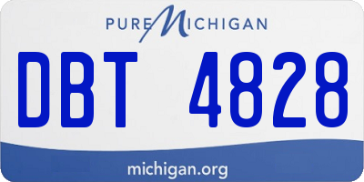 MI license plate DBT4828