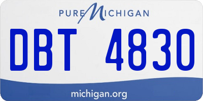 MI license plate DBT4830