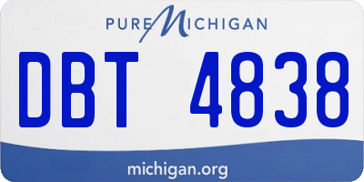 MI license plate DBT4838