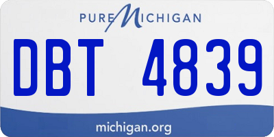 MI license plate DBT4839