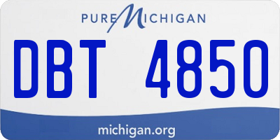 MI license plate DBT4850