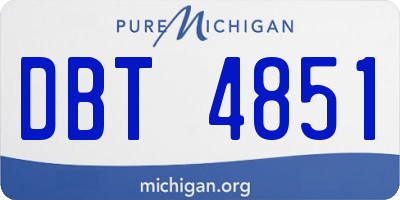 MI license plate DBT4851