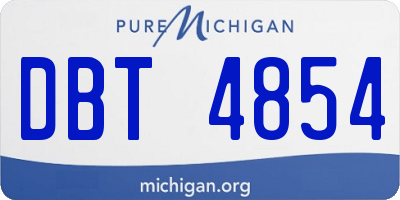 MI license plate DBT4854